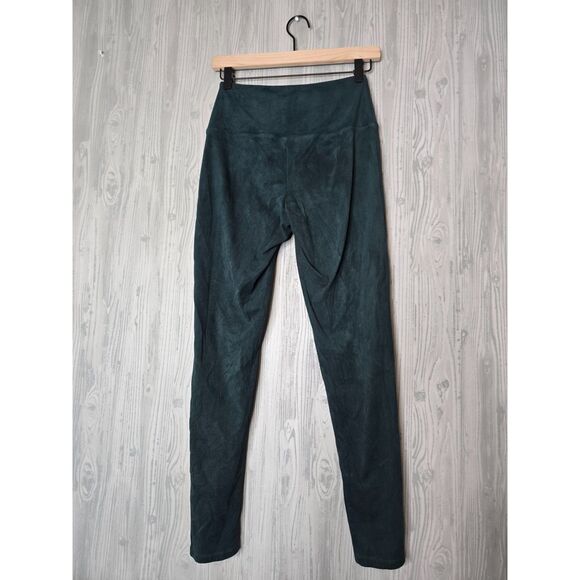 Ruby Ribbon Faux Suede High Waist Leggings Small Sculpting Black Stretch Pants - Picture 9 of 9